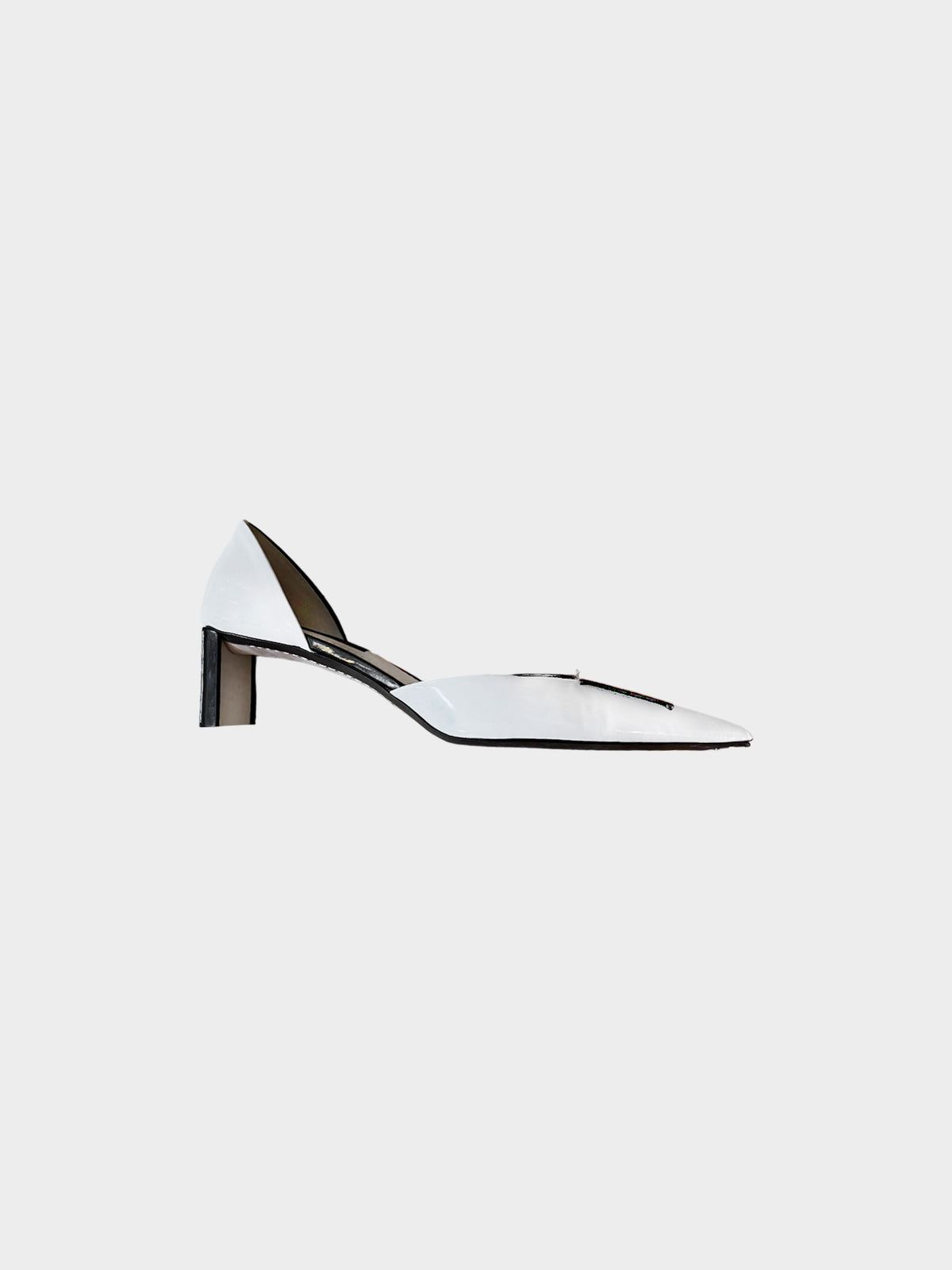 Louis Vuitton 2013 Black and White Leather D'Orsay Bow Pointed Toe Pumps