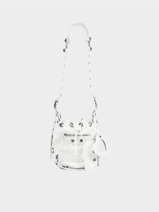 Balenciaga FW 2022 White Le Cagole XS Bucket Bag