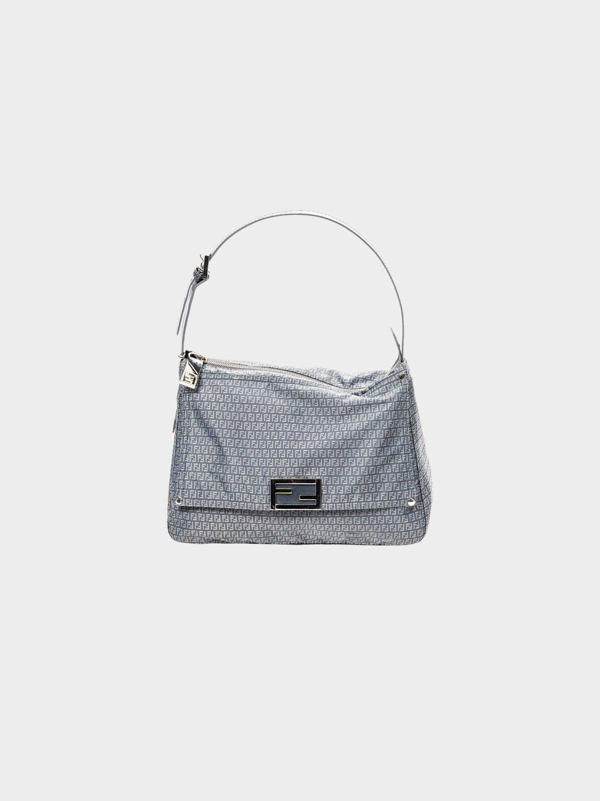 Fendi 2010s Grey Micro Zucchino Mamma Forever Baguette