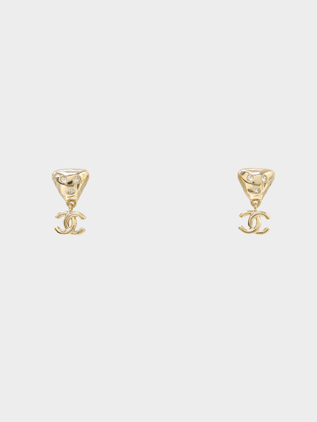 Chanel 2024 Gold Rhinestone COCO Earrings