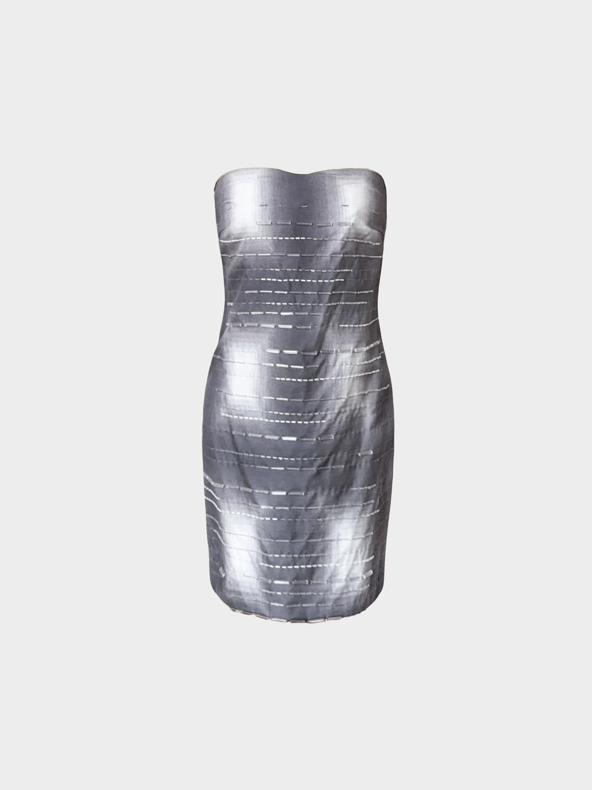 Prada SS 1998 Runway Beaded Strapless Mini Dress