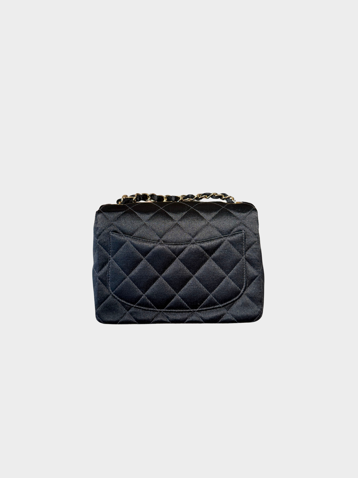 Chanel 1990s Black Quilted Satin Mini Square Flap Bag