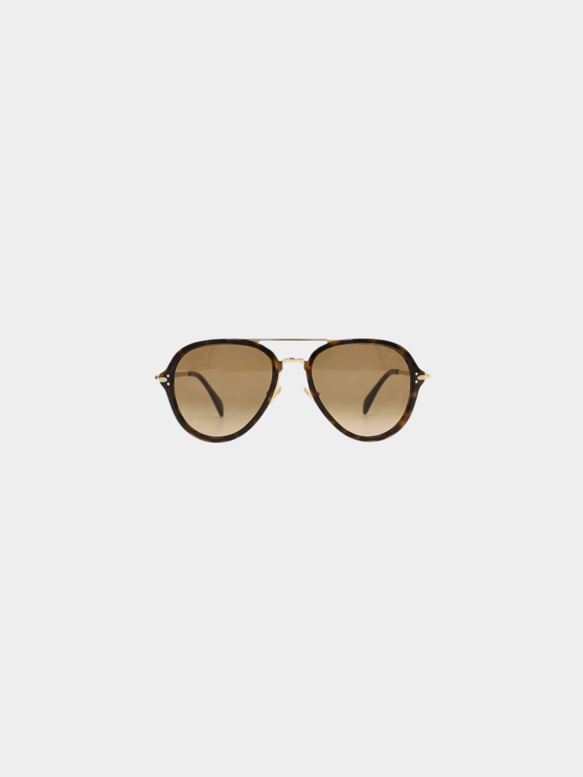 Celine 2010s Brown Gold Plastic Teardrop Sunglasses