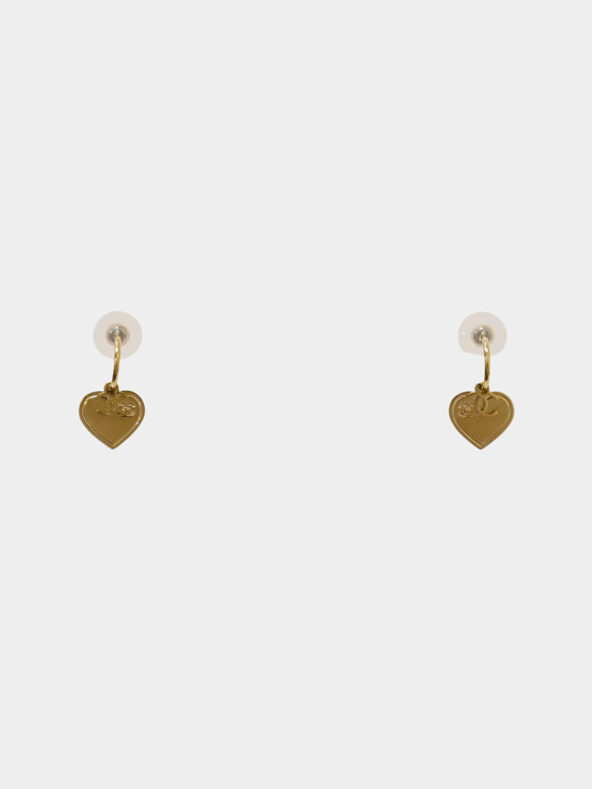 Chanel 2000s Gold COCO Heart Earrings