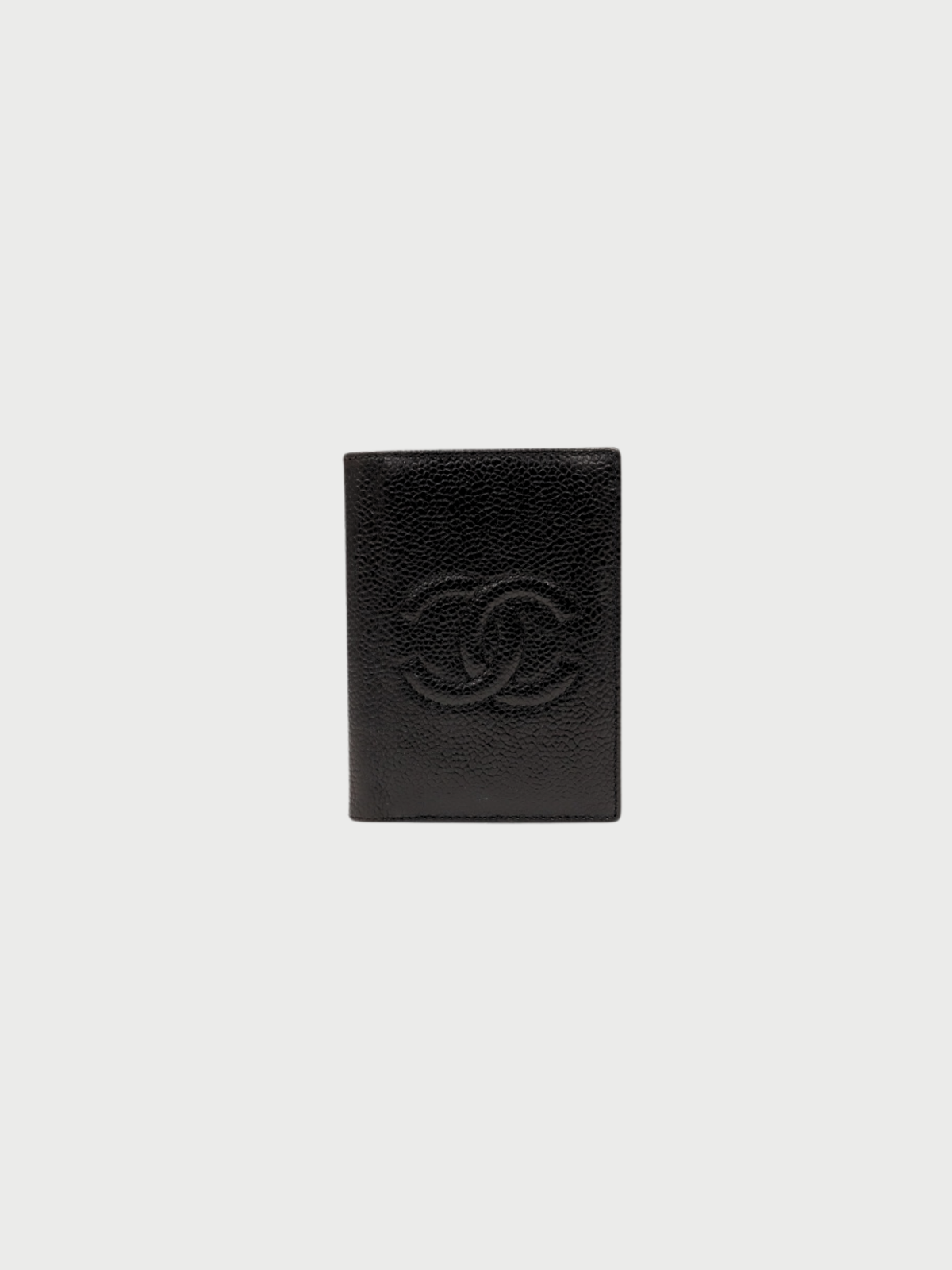 Chanel 1995-1996 Black Caviar Leather Card Case