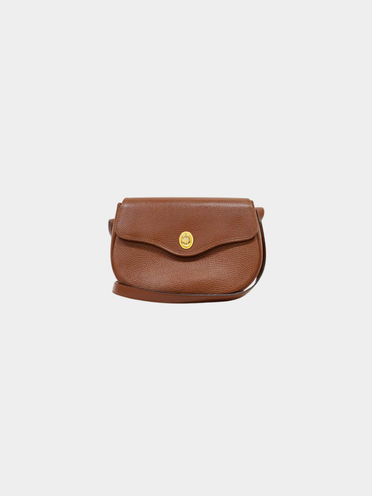 Christian Dior 2000s Brown CD Oval Leather Shoulder Bag
