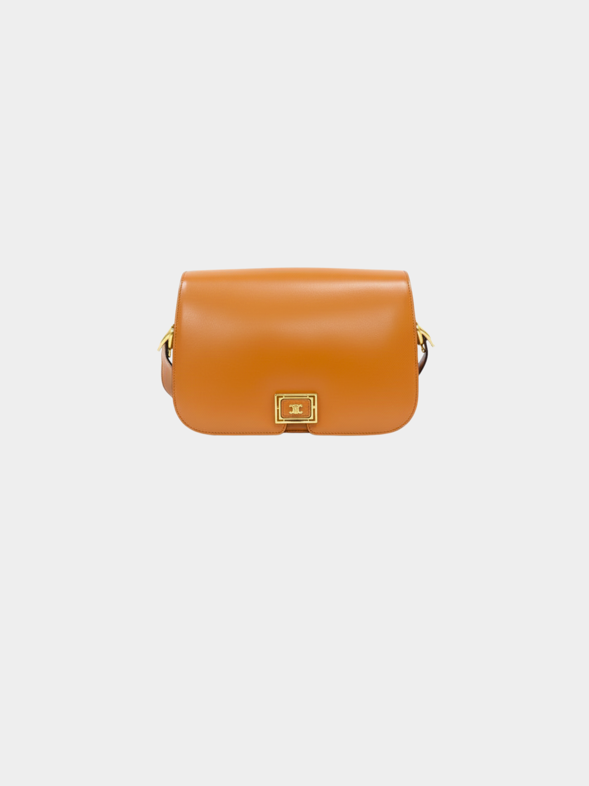 Celine 2000s Brown Triomphe Leather Shoulder Bag