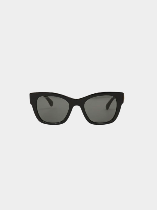 Chanel 2000s Black COCO Sunglasses