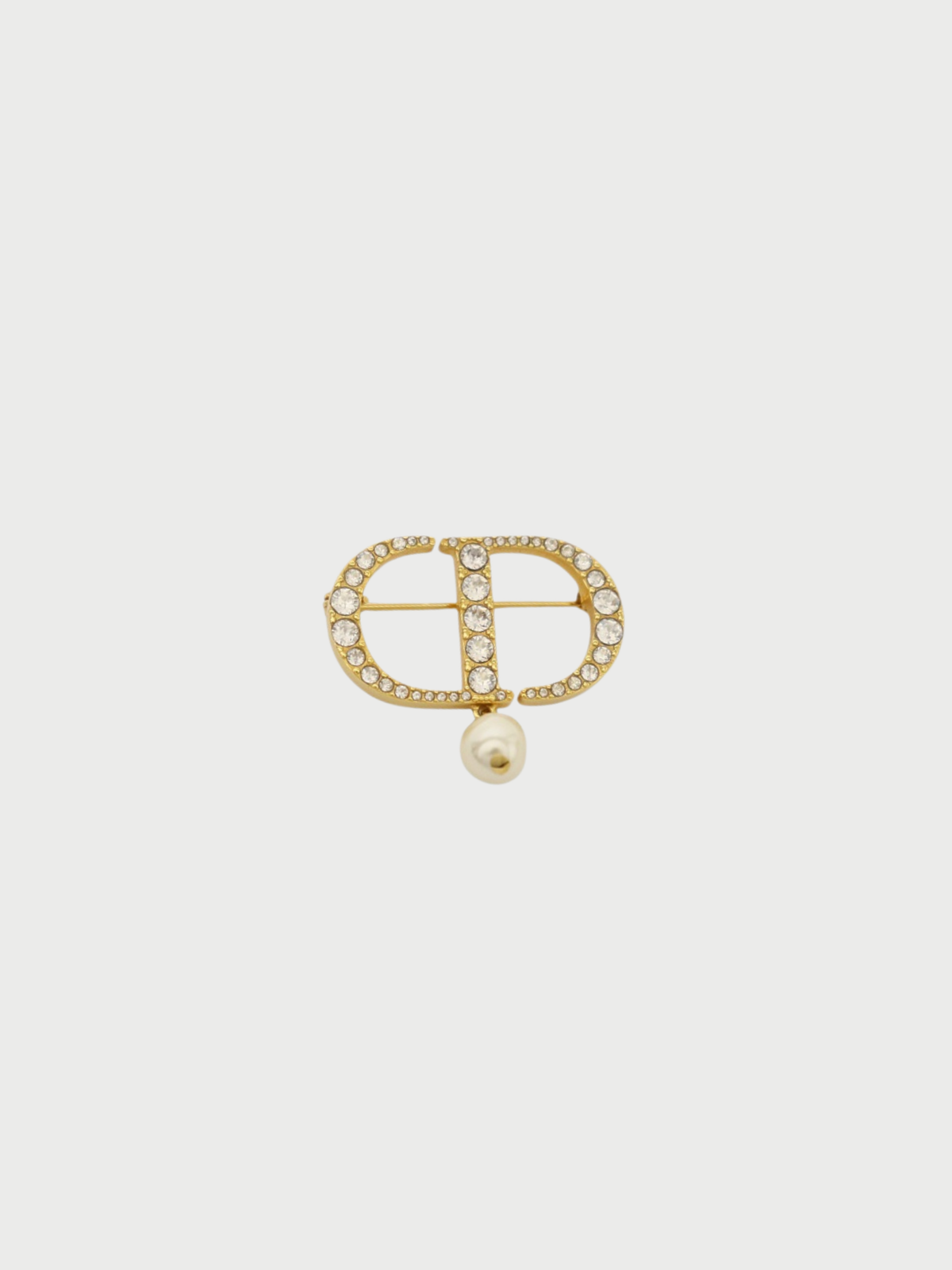 Christian 2000s Gold Plated Metal CD Rhinestone Brooch