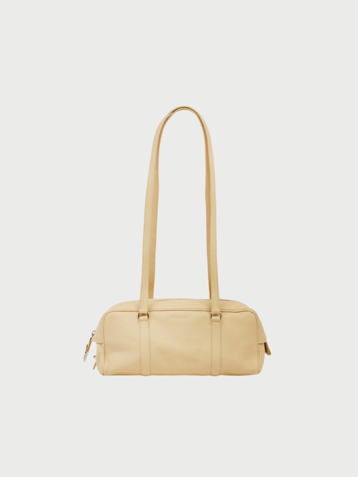 Prada 2020s Beige Leather Logo Shoulder Handbag