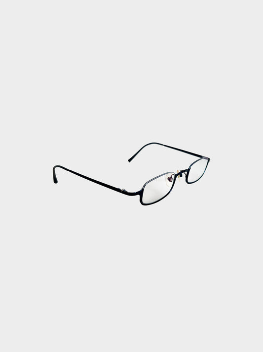 Chanel 1990s Black Bottom Rim Narrow Vintage Glasses
