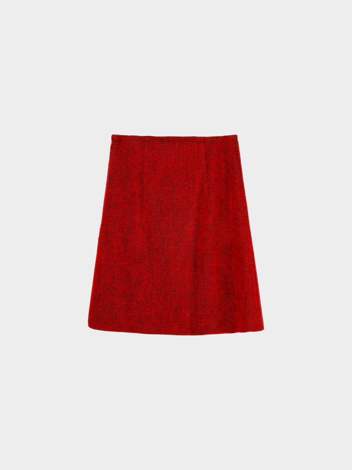 Miu Miu 2012 Red Checkered Wool Knit Mini Skirt