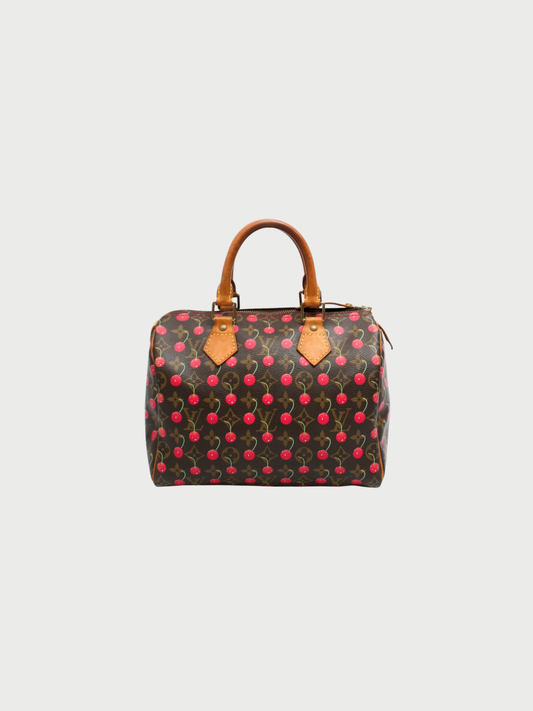 Louis Vuitton 2005 Brown Monogram Canvas Speedy 25 Cherry Handbag