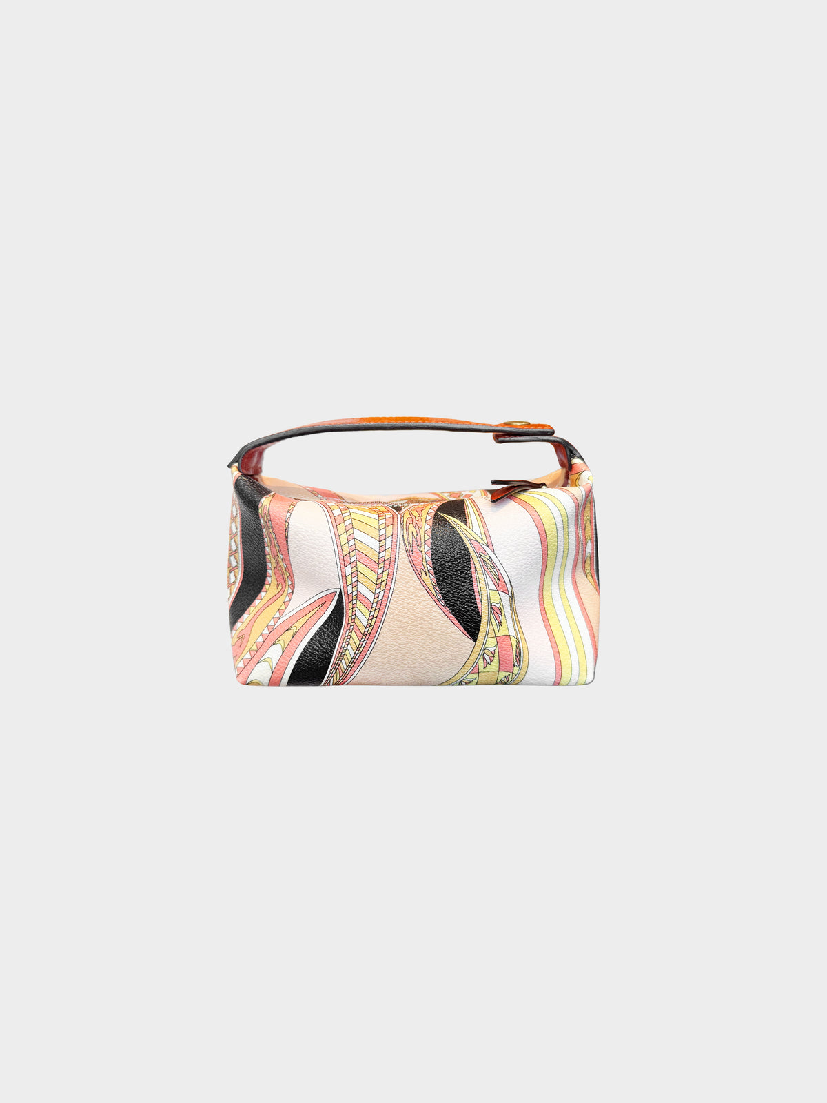 Emilio Pucci 2000s Pink Abstract Print Leather Vanity Bag