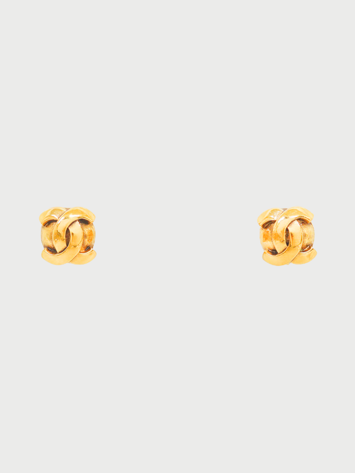 Chanel 1990s Gold Plated Metal COCO Earrings