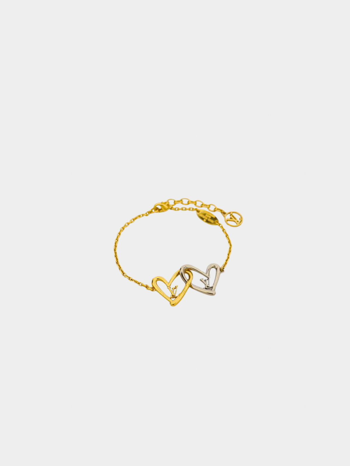 Louis Vuitton 2000s Gold Silver Heart Bracelet