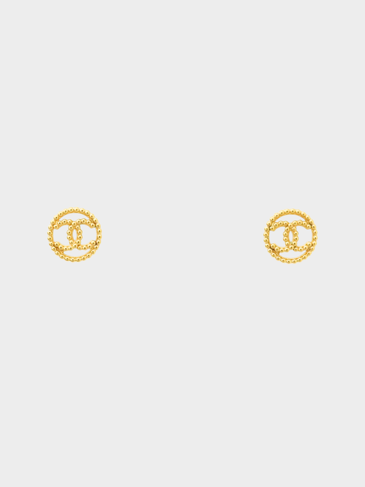 Chanel 2022 Gold Coco Round Earrings