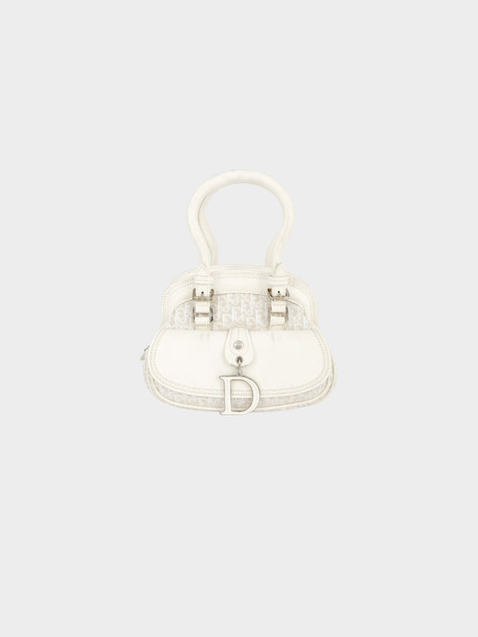 Christian Dior by John Galliano 2005 White Leather Mini Detective Handbag