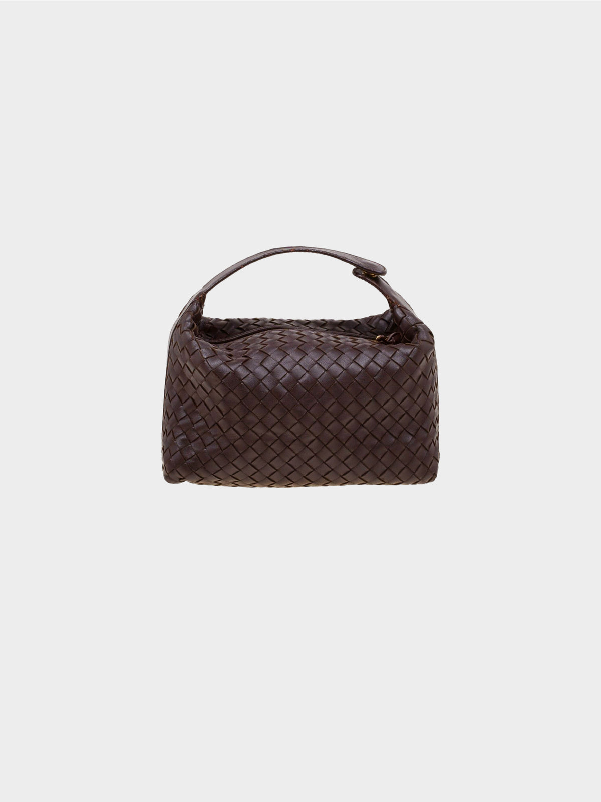 Bottega Veneta 2000s Brown Nappa Intrecciato Cosmetic Bag