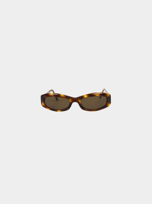 Chanel 2000s Brown Tortoiseshell Plastic Sunglasses