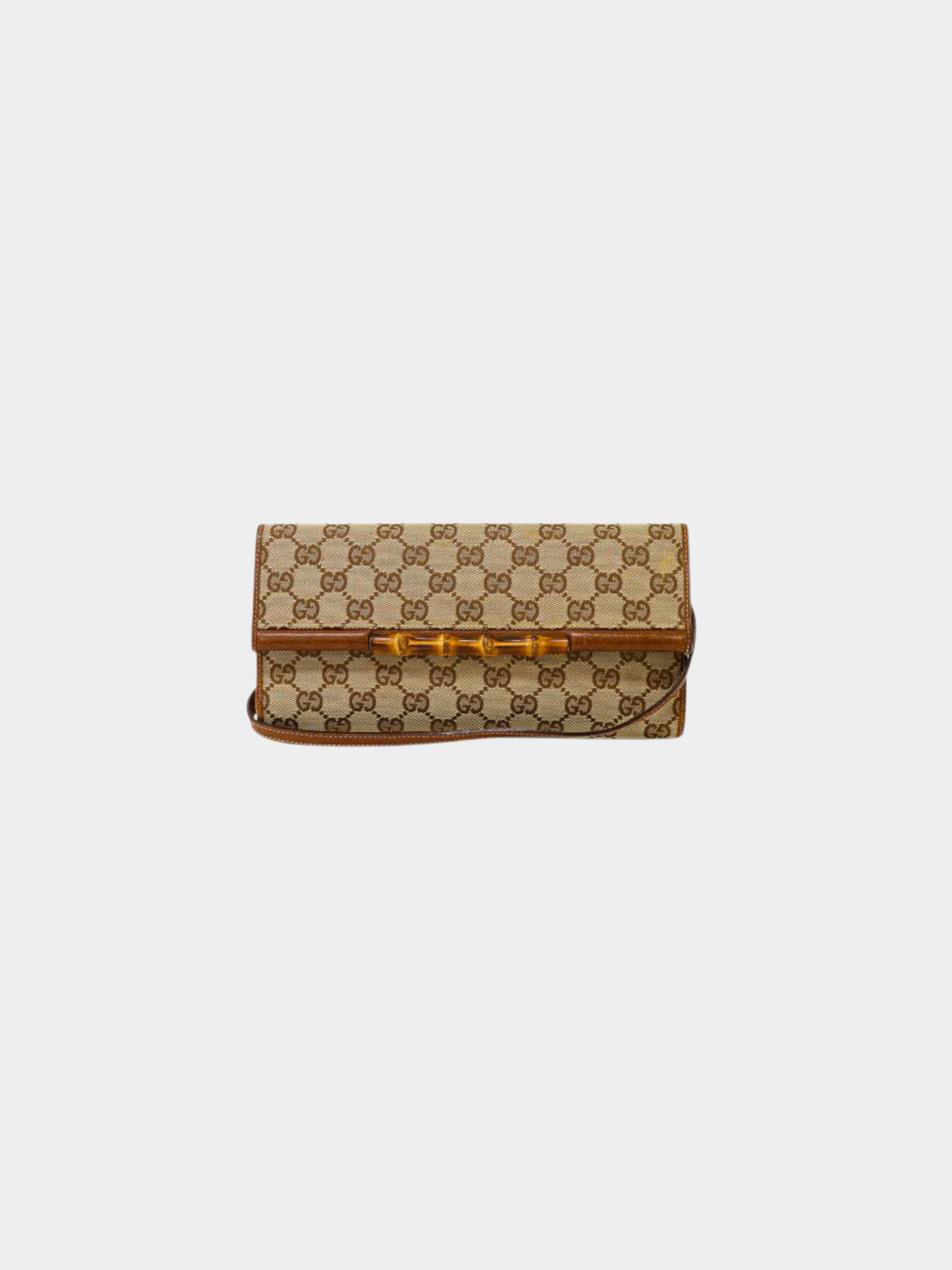 Gucci 2000s Beige Brown GG Bamboo Shoulder Bag