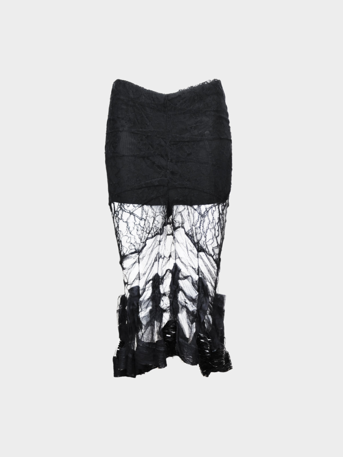 Christian Dior FW 2003 Black Sheer Lace Skirt