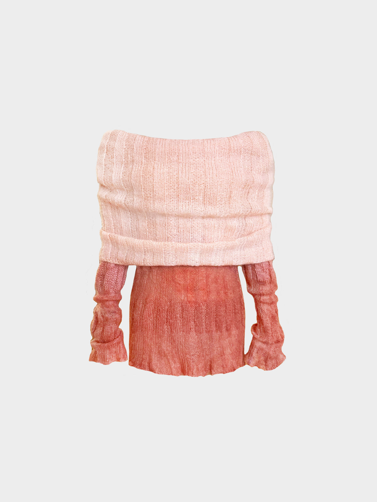Roberto Cavalli 2000s Bi-color Pink Long Sleeve Knit Dress/Top