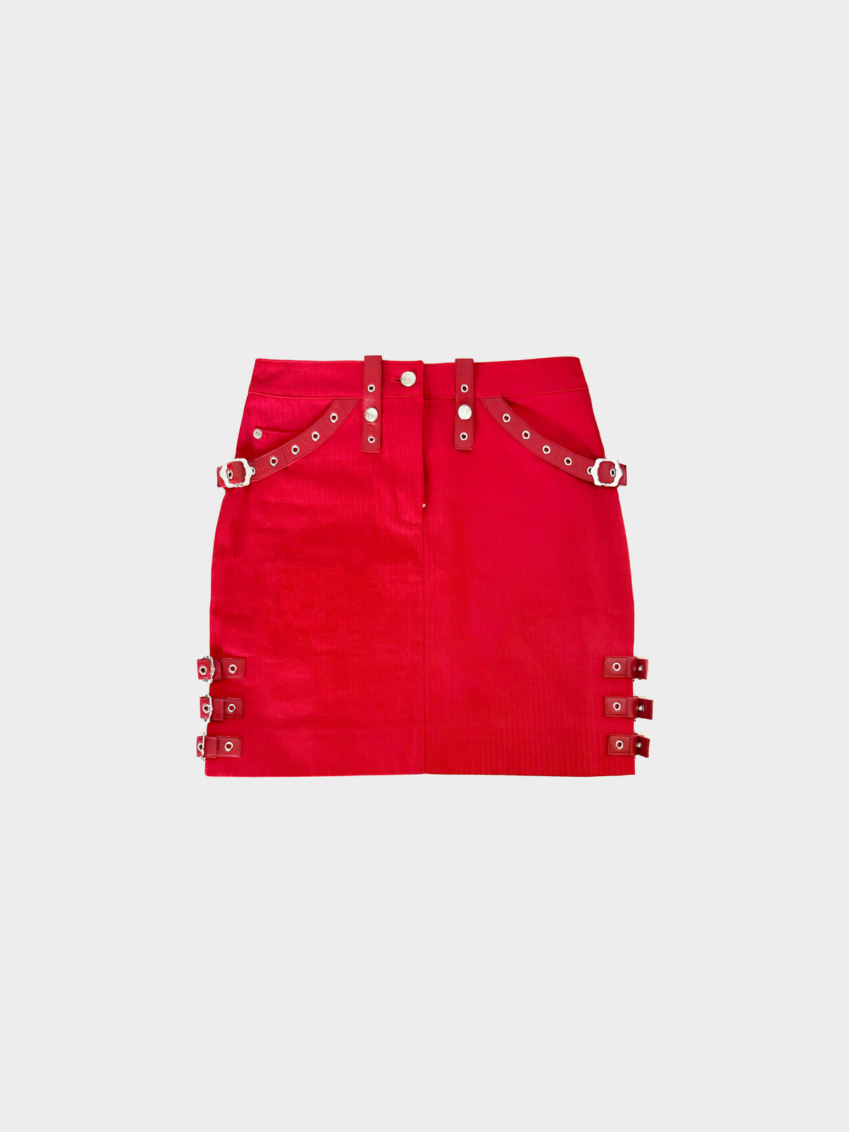 Christian Dior by John Galliano FW 2003 Red Bondage Mini Skirt