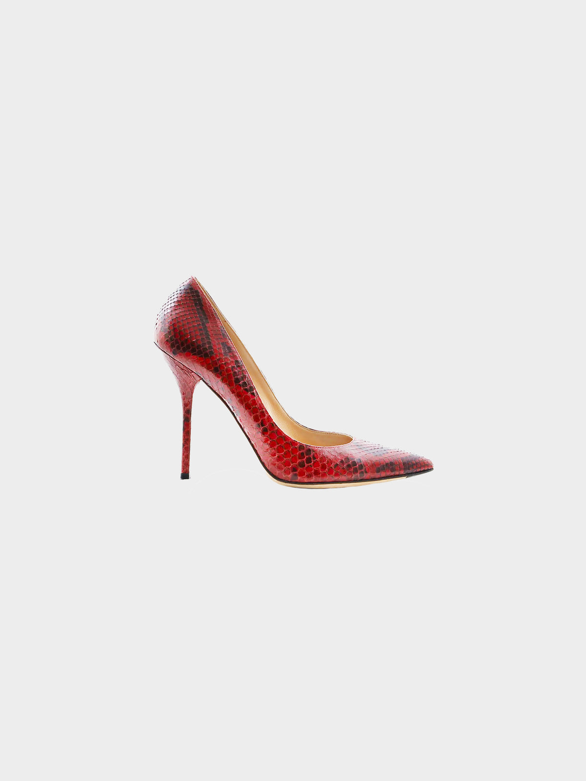 Dolce and Gabbana 2010s Red Cardinal Python Leather Pumps