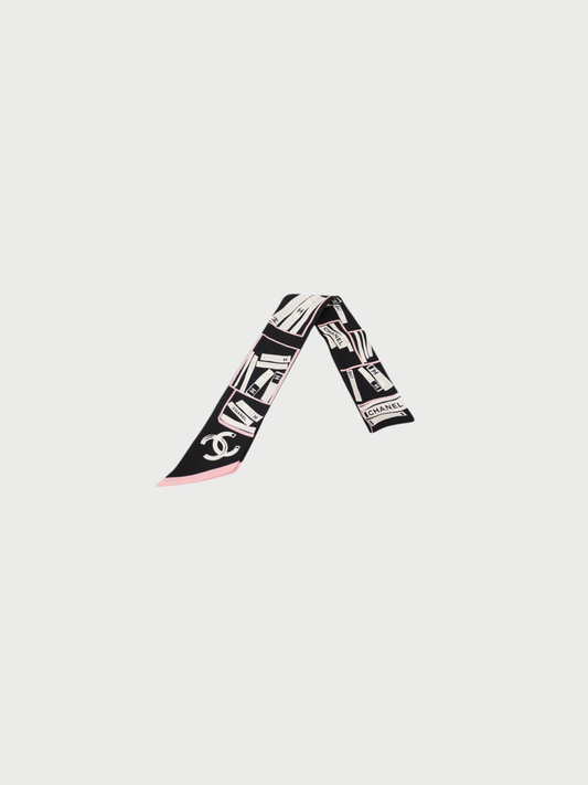 Chanel 2000s Multicolor Silk Icon Scarf