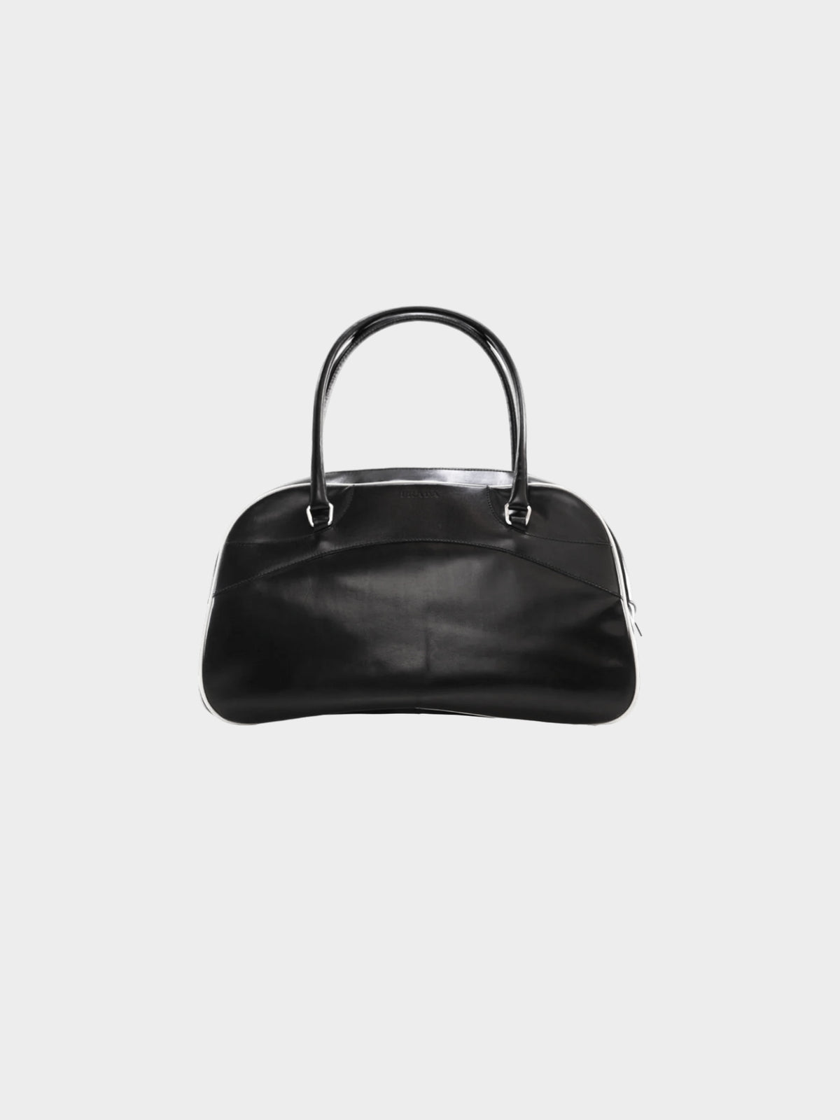 Prada Early 2000s  Black Leather Bowler Bag
