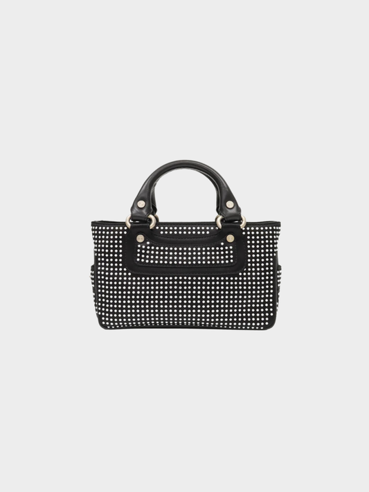 Celine 2000s Black Rhinestone Mini Boogie Bag