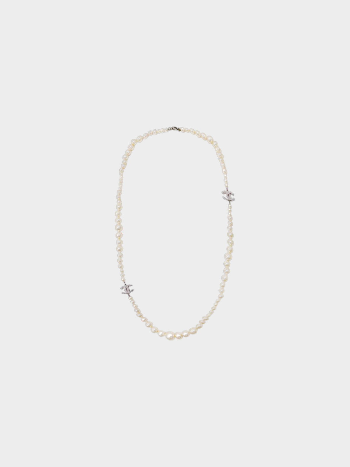 Chanel 2009 Long Pearl CC Necklace