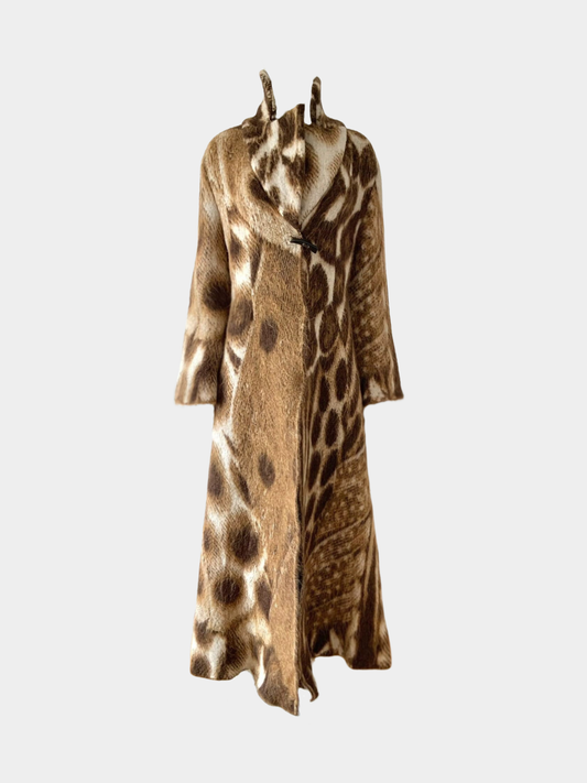 Roberto Cavalli 2000s Brown Wool Knit Coat