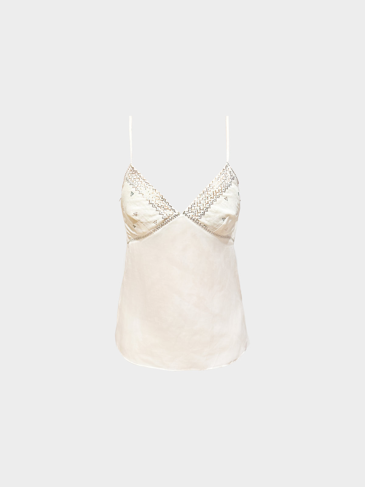Chloe 2005 Beige Glitter Embellished Cami Top