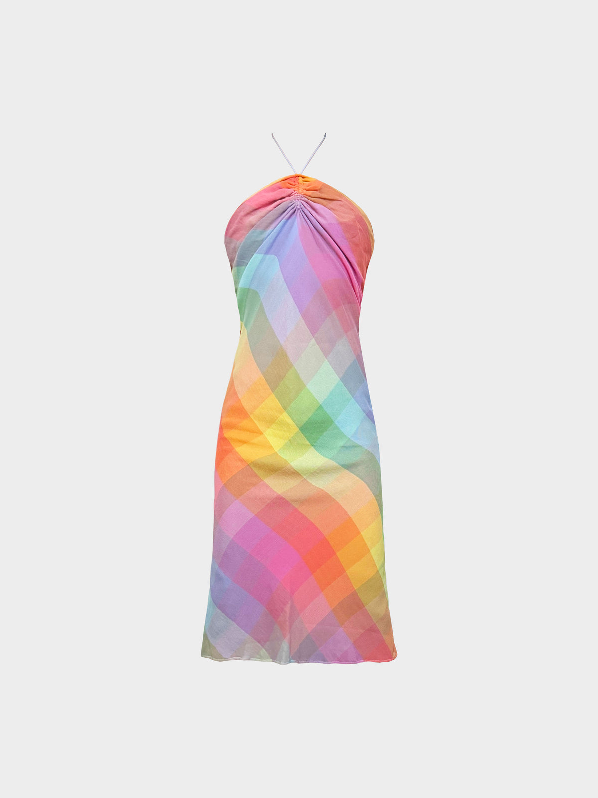 Chloé by Stella McCartney SS 2001 Gradient Rainbow Halter Dress