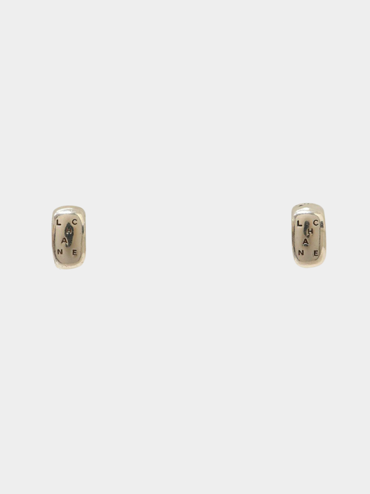 Chanel 2000s Silver Logo 925 Earrings