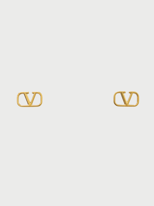 Valentino 2020s Gold Plated VLogo Signature Earrings