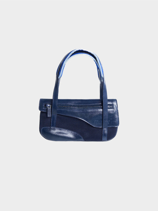 Miu Miu SS 2000 Navy Mini Mesh Leather Bag
