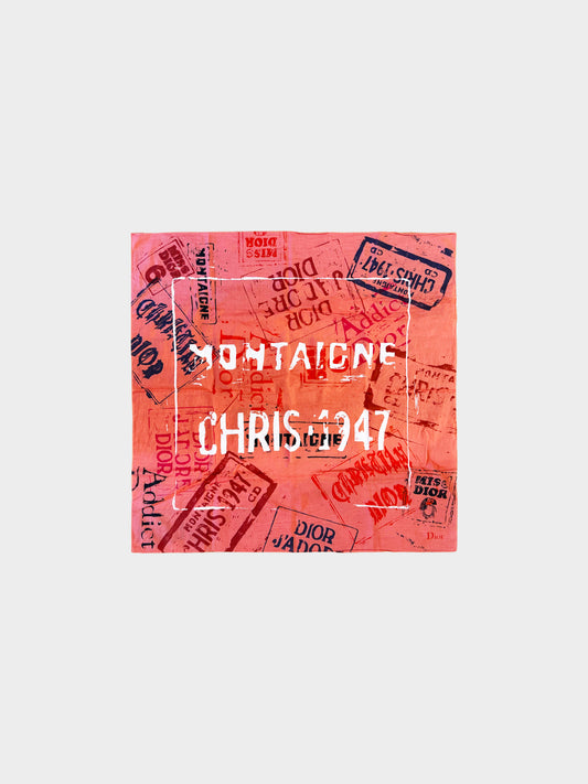 Christian Dior Spring  2001-2002 Red Graffiti Print Cotton Scarf