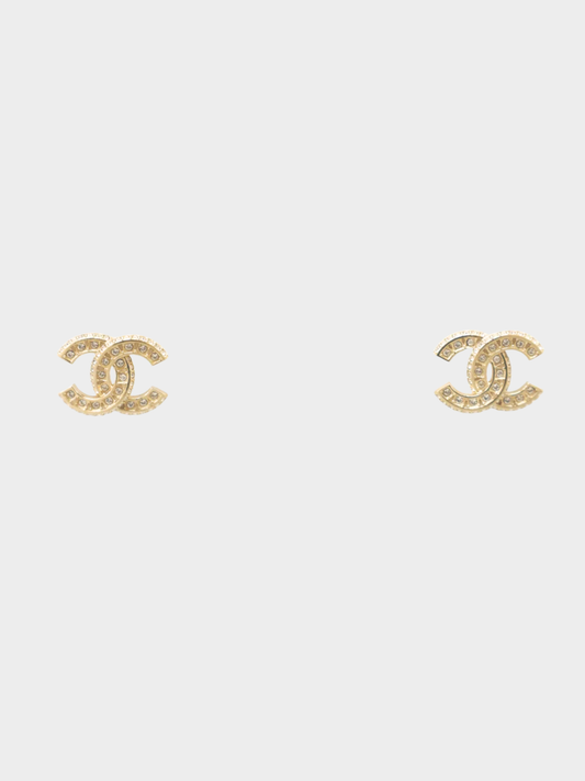 Chanel 2026 Gold Coco Rhinestone Earrings