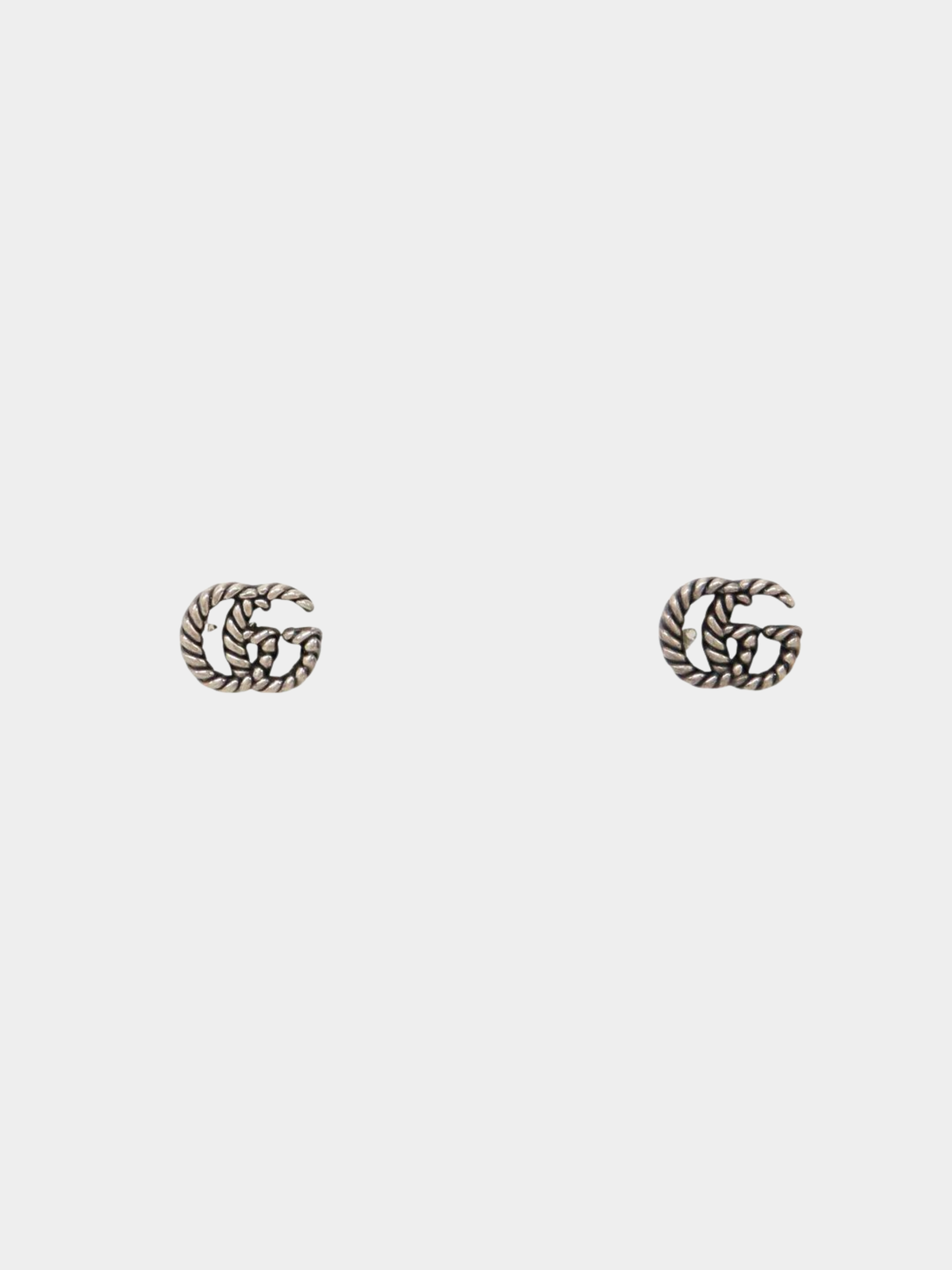 Gucci 2000s Silver Double G Stud Earrings