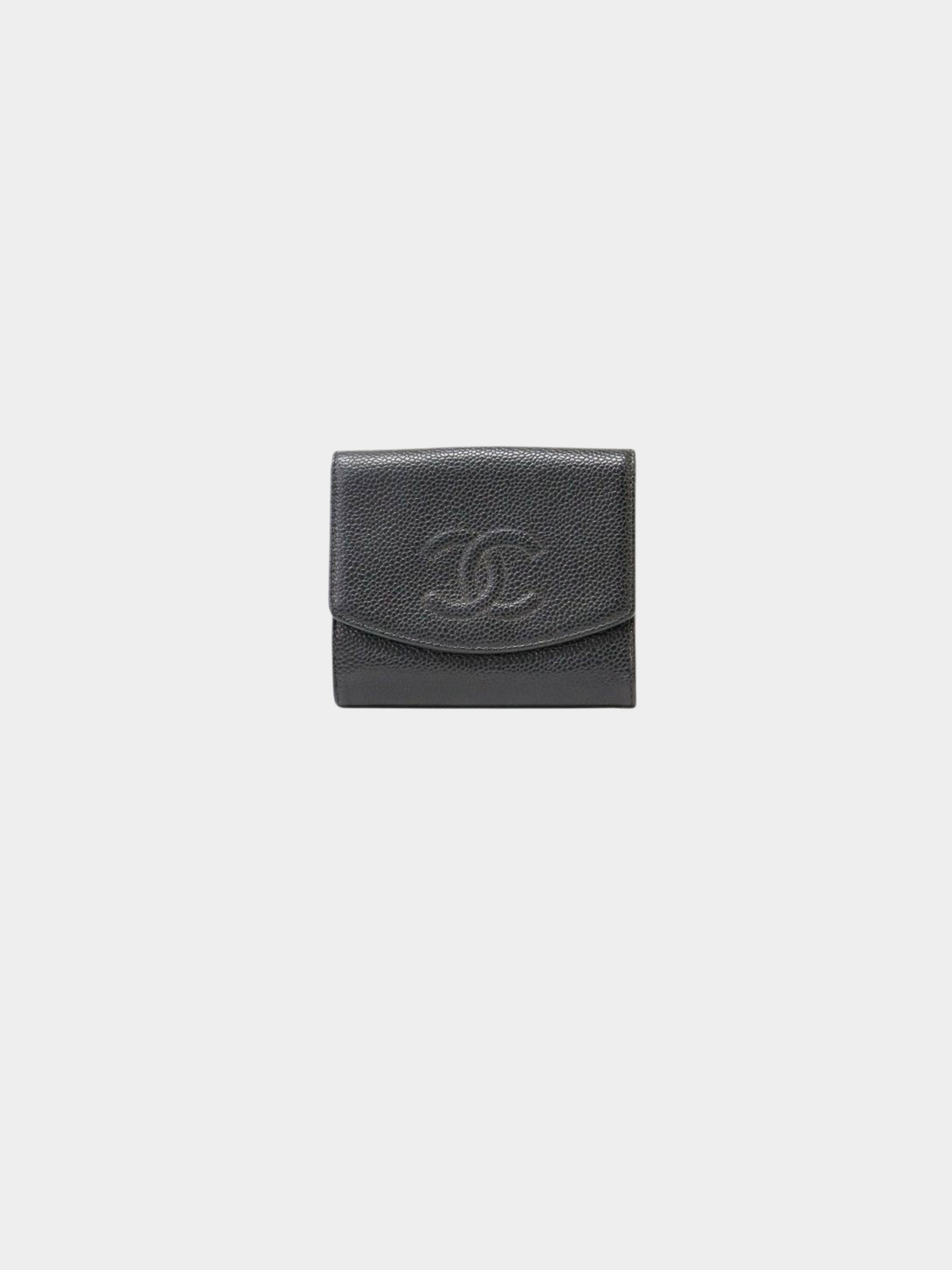 Chanel 2004 Black Caviar Leather Wallet