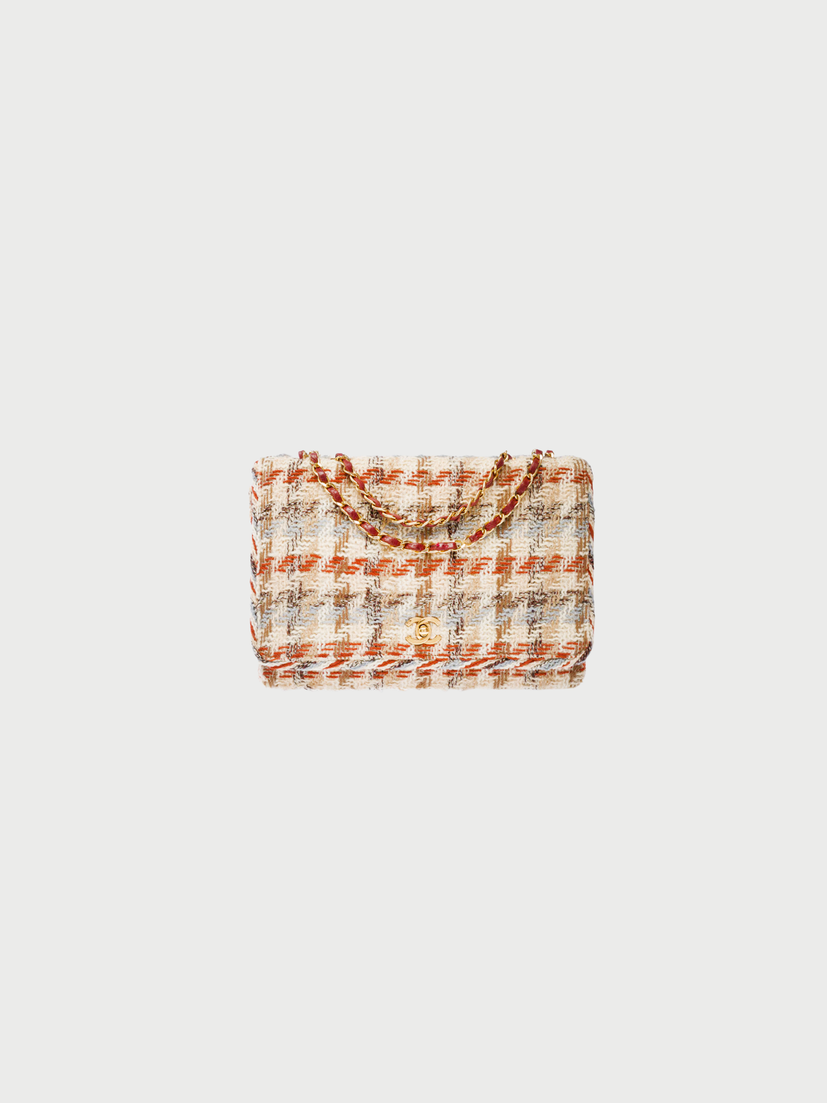 Chanel 1980s Multicolor Tweed Timeless Jumbo Classic Flap Bag