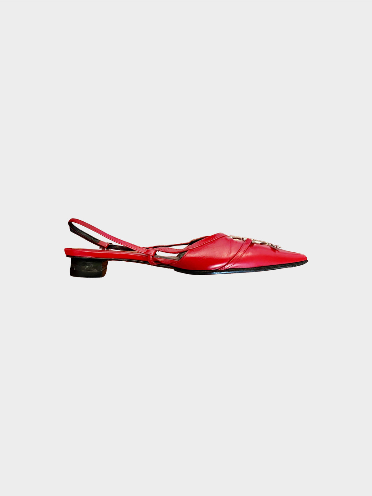 Christian Dior 2000s Red Leather I Love Dior Slingbacks