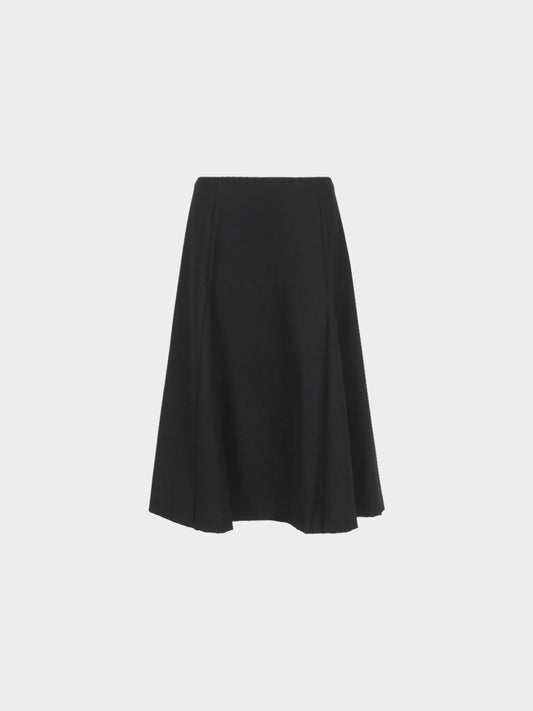 Prada 2010s Black Flared Midi Skirt