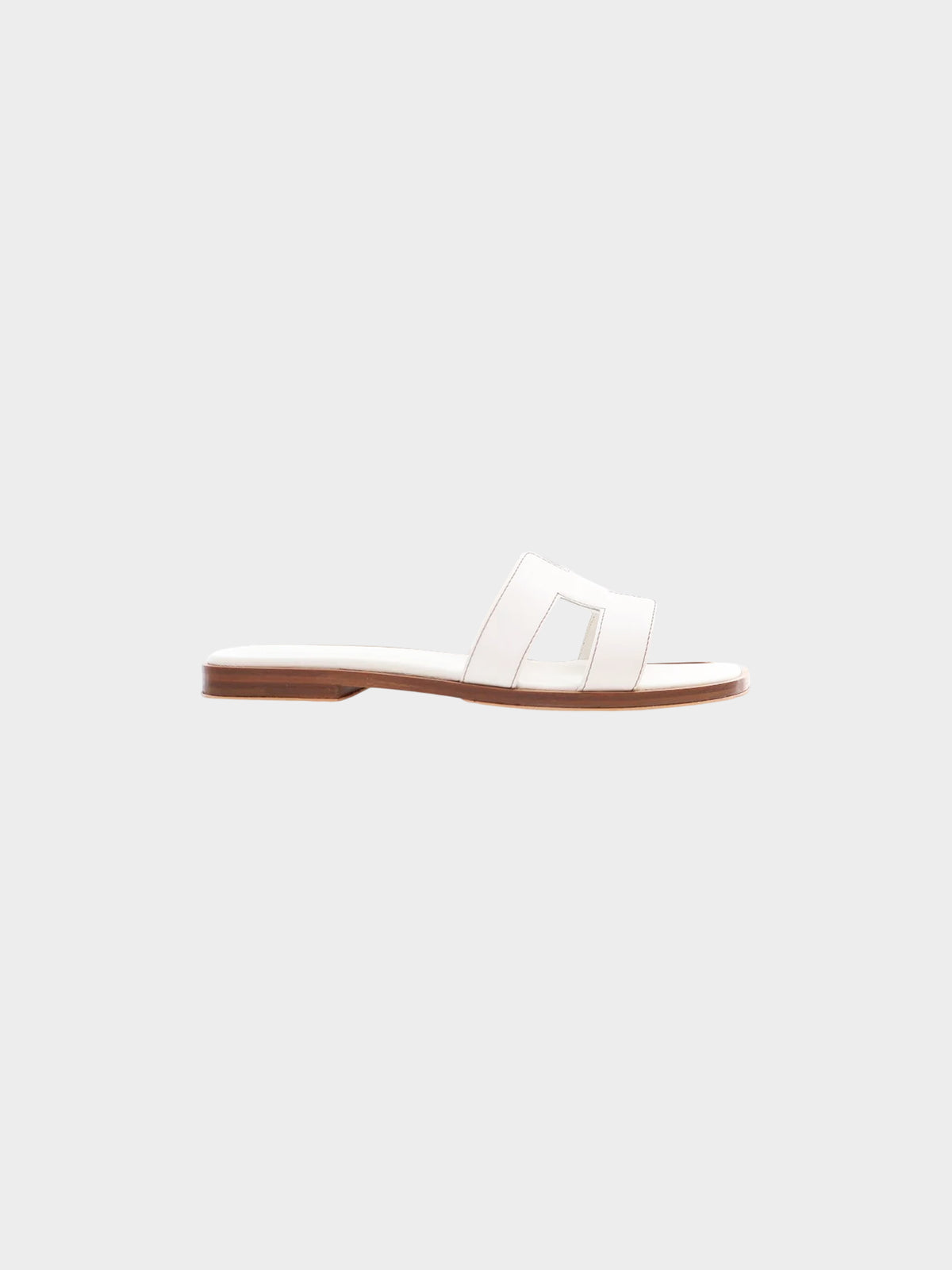 Hermes 2010s White Oran Leather Sandals