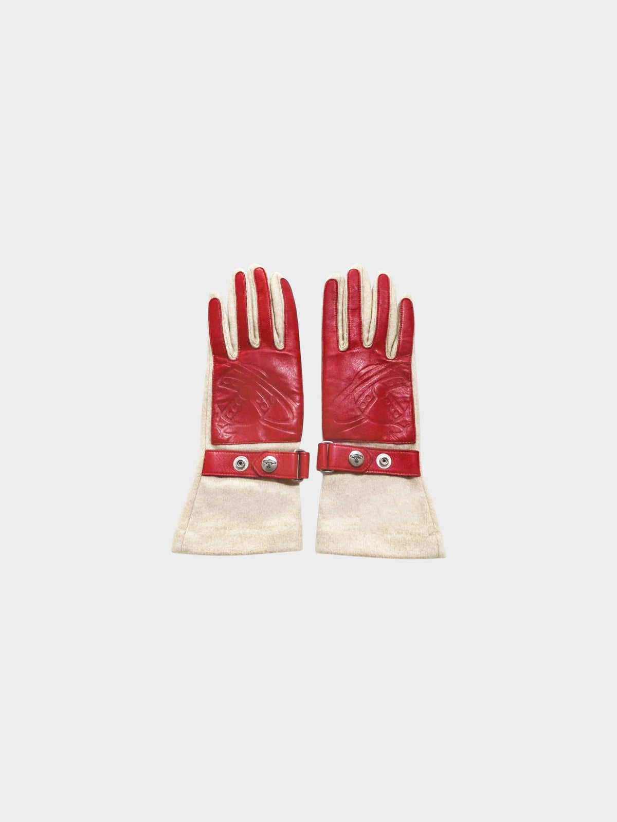 Vivienne Westwood 2000s Bi-color Orb Leather Gloves