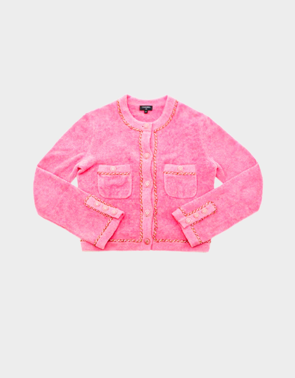 Chanel Cruise 2020 Pink Terry Chain Link Accent Jacket