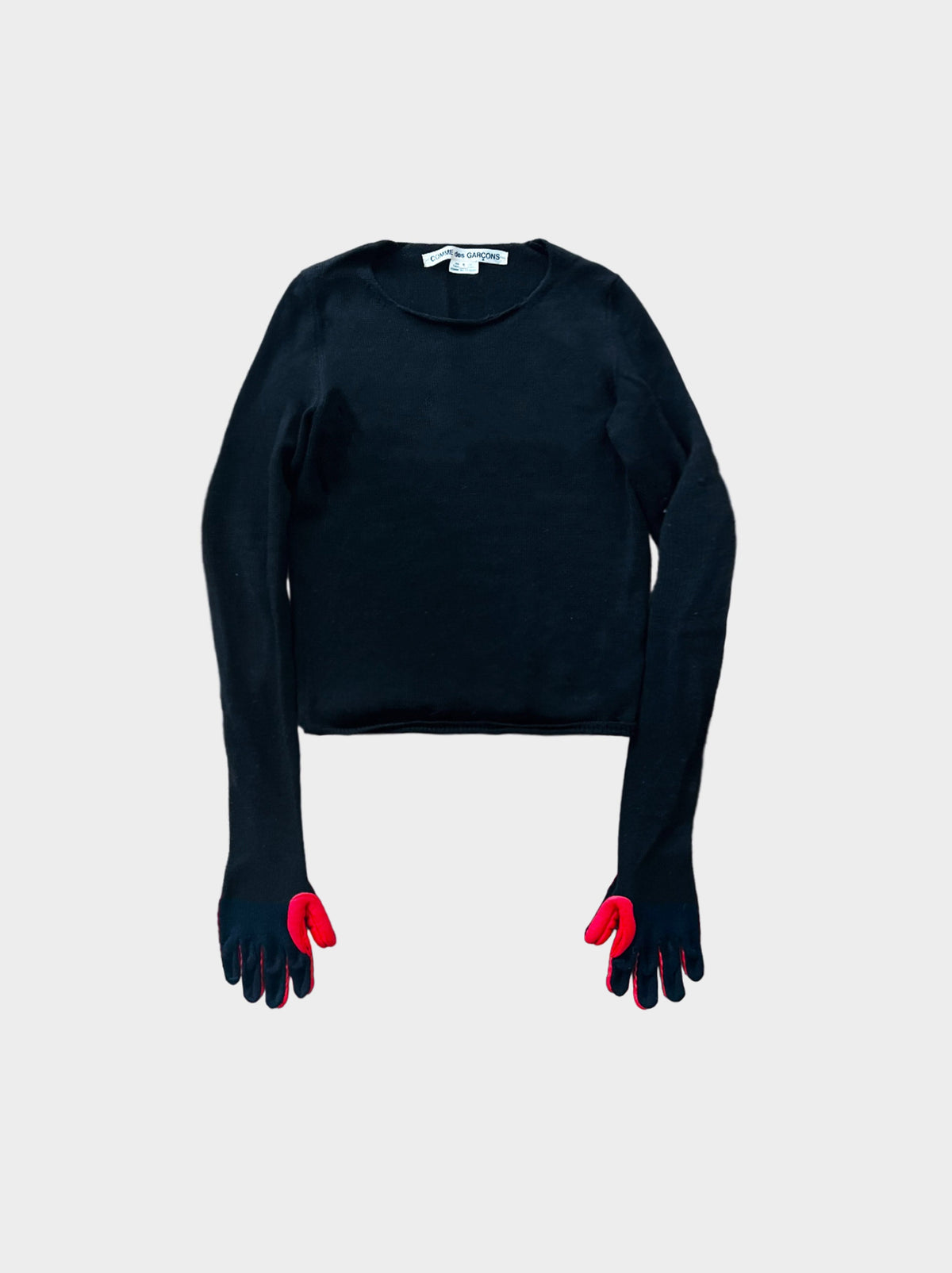 Comme des Garçons 2010s Black and Red Rubber Glove Sweater